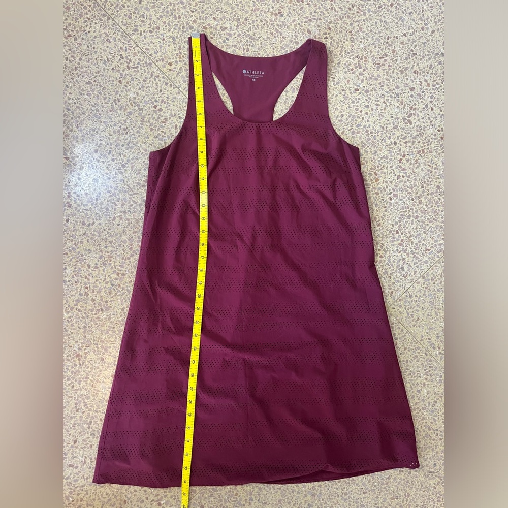 Athleta Racerback Lined Dress Size XS Burgundy - Picture 6 of 8
